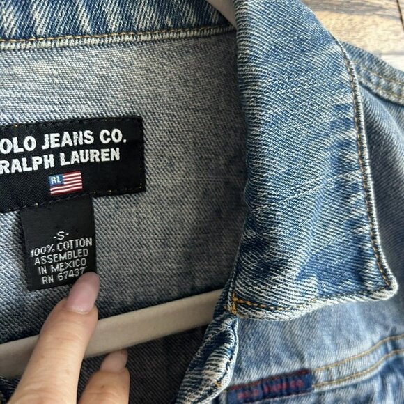 Vintage Polo Jeans Co. Ralph Lauren Denim Jacket 90s Y2K Black Label - Picture 6 of 8